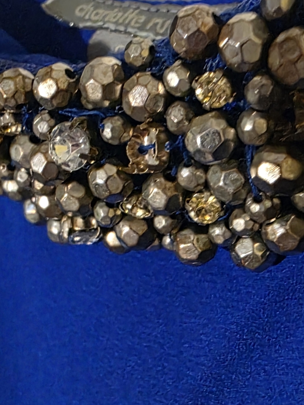 Charlotte Russe Electric Royal Blue Beaded Trim Spaghetti Strap Tank Small - Picture 5 of 11